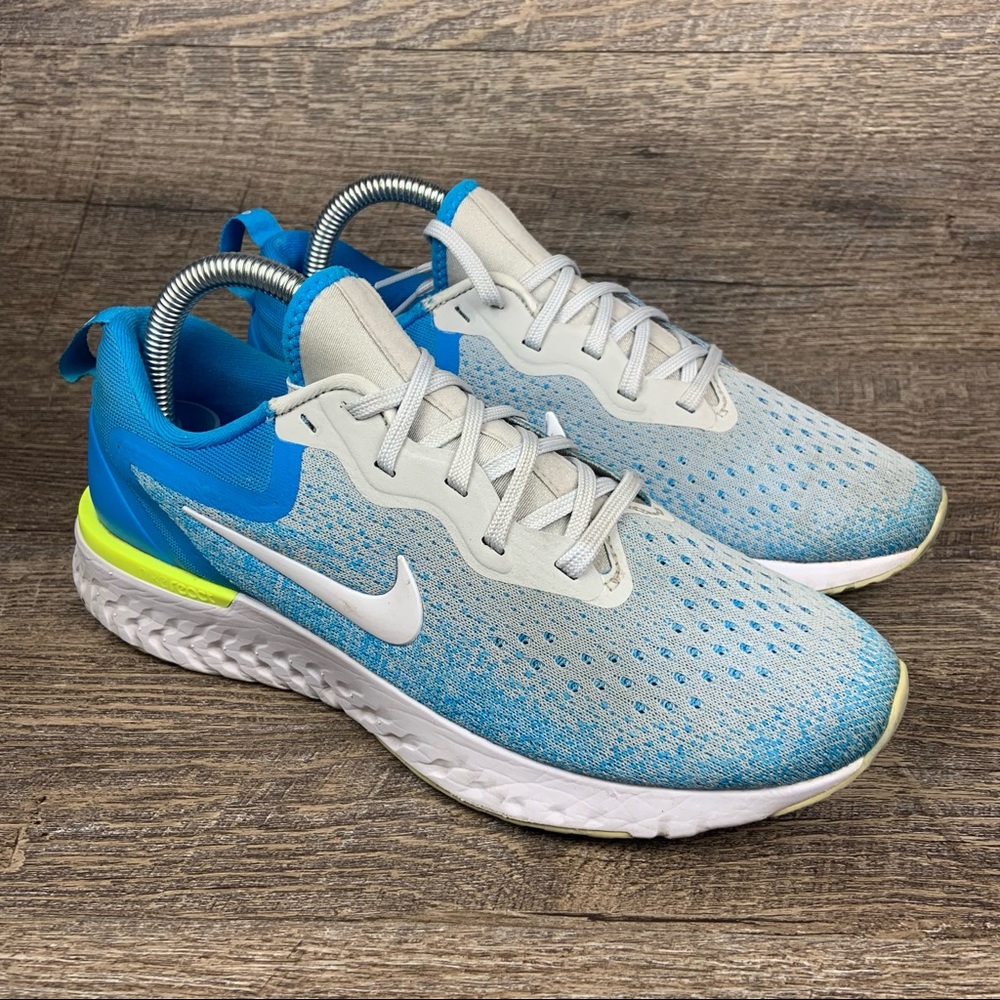 Nike Womens 8 Odyssey React Blue Gray Running Shoe